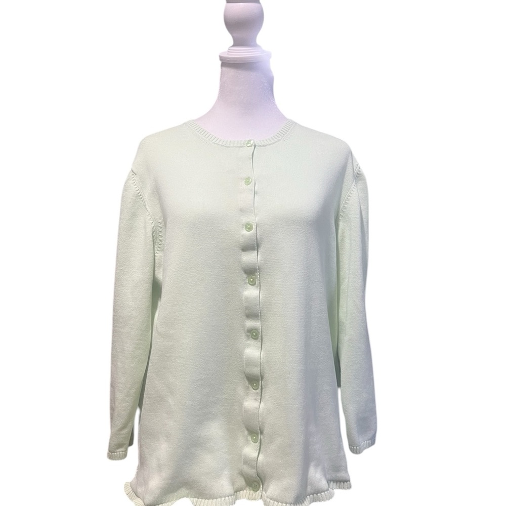 Cherokee Jewel Neck 3/4 Sleeve Button-Up Cardigan